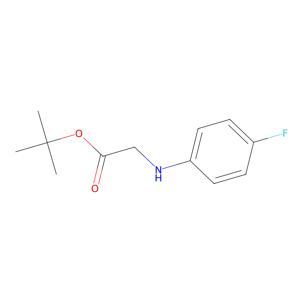 Tert-butyl (4-fluorophenyl)glycinate molecular structure, CAS 1184105-23-4