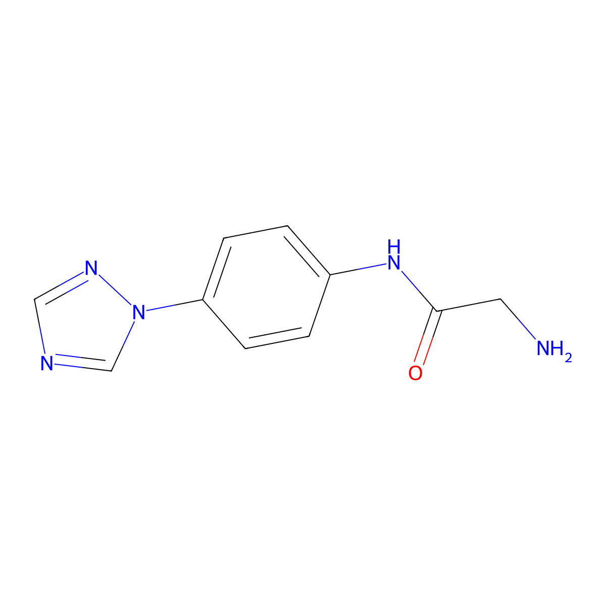 2-Amino-N-[4-(1H-1,2,4-triazol-1-yl)phenyl]acetamide molecular structure, CAS 1184107-72-9