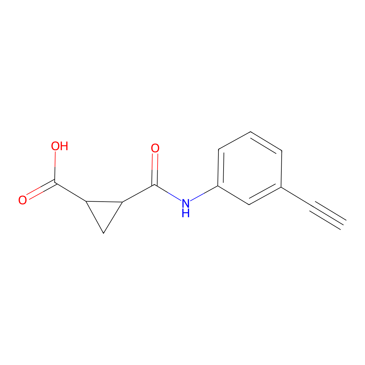 2-[(3-Ethynylphenyl)carbamoyl]cyclopropane-1-carboxylic acid molecular structure, CAS 1184108-65-3