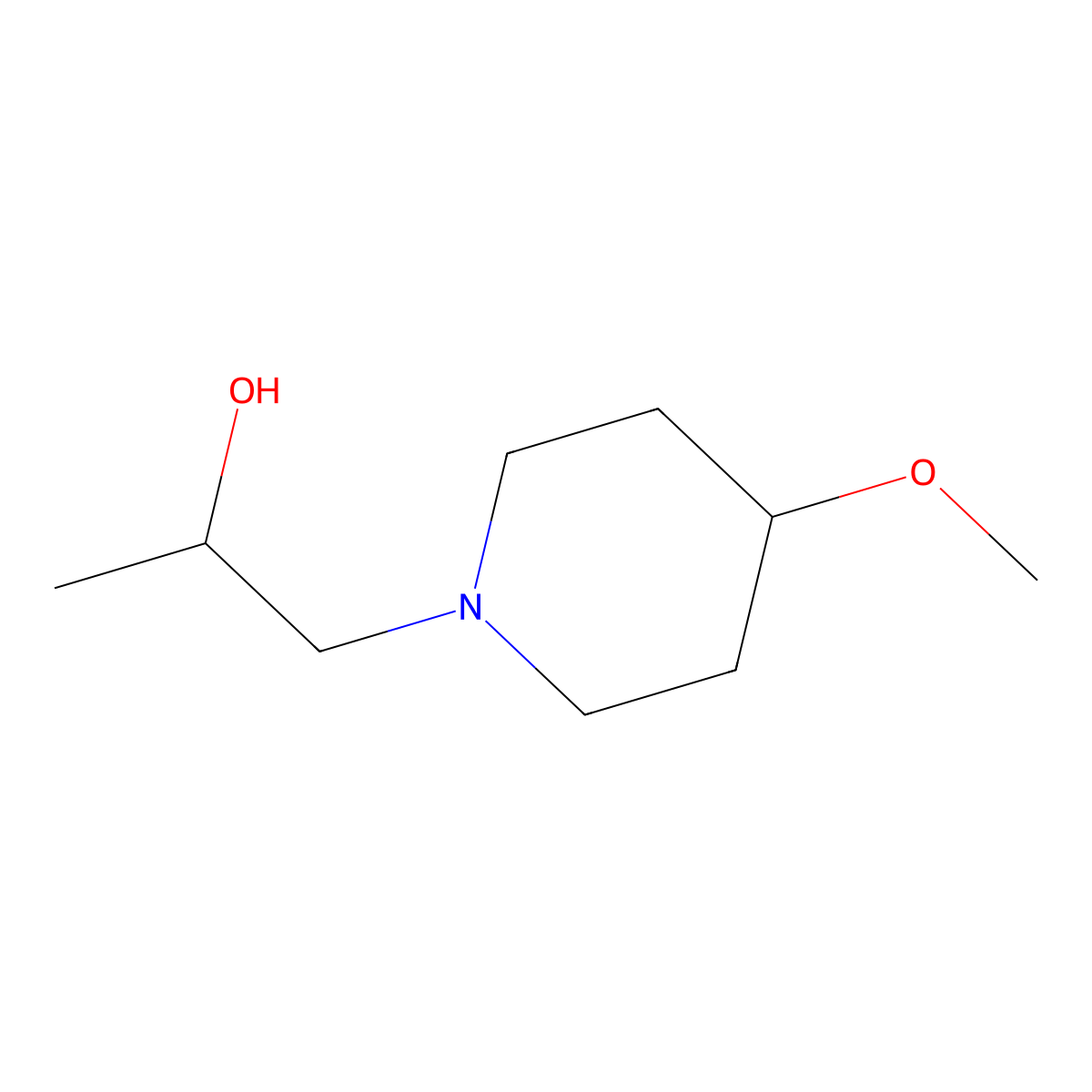 1-(4-Methoxypiperidin-1-yl)propan-2-ol molecular structure, CAS 1184110-22-2