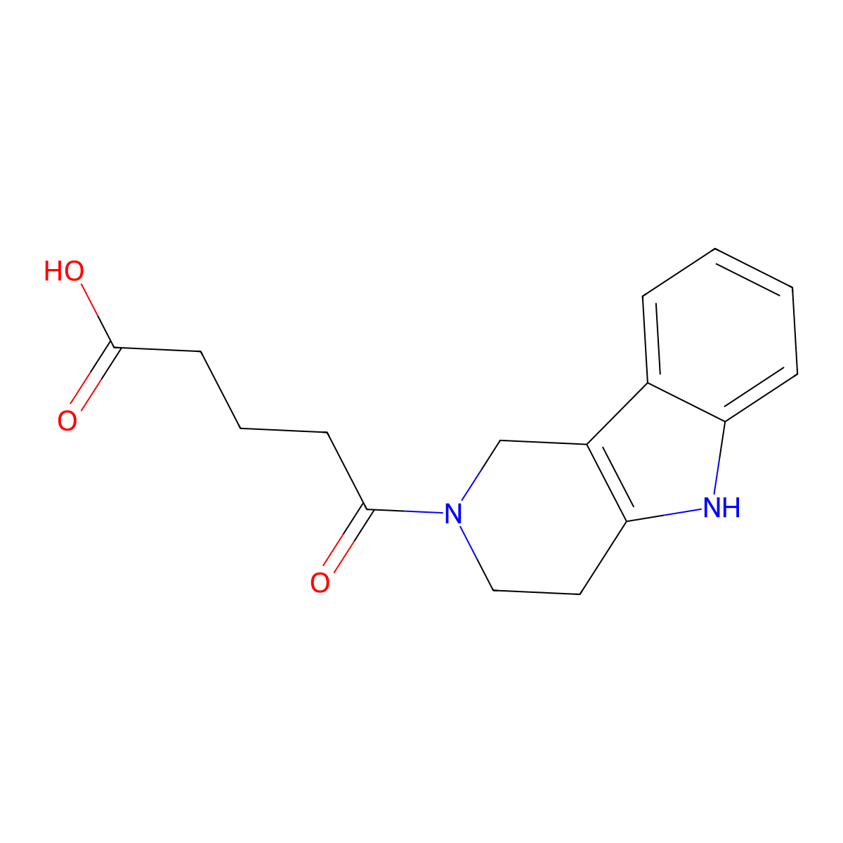 5-oxo-5-(1,3,4,5-tetrahydro-2H-pyrido[4,3-b]indol-2-yl)pentanoic acid molecular structure, CAS 1184110-34-6