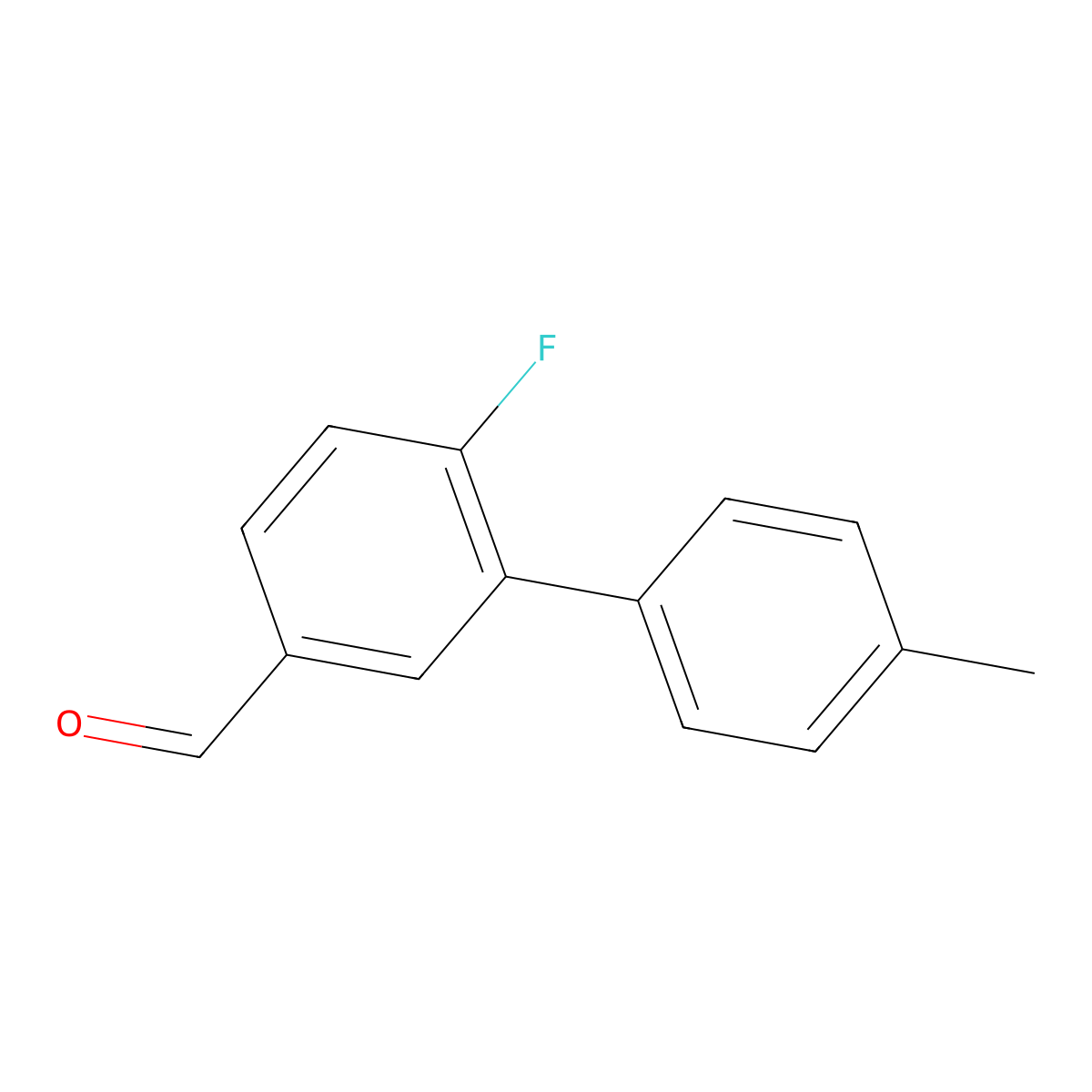 6-Fluoro-4'-methyl-[1,1'-biphenyl]-3-carbaldehyde molecular structure, CAS 1184111-20-3