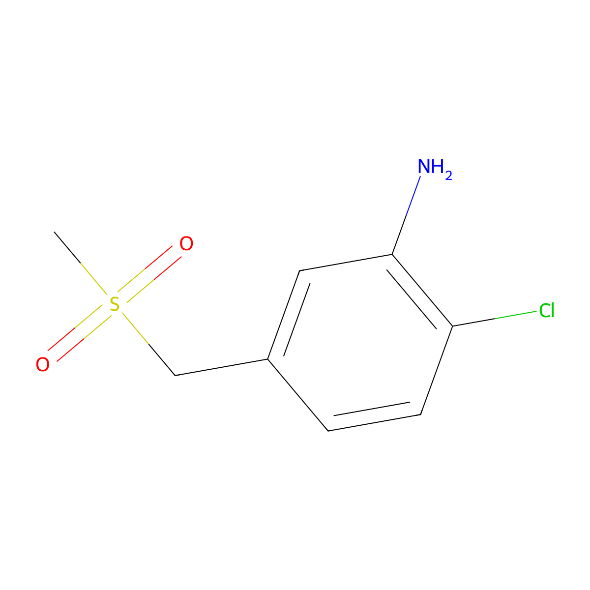 2-Chloro-5-(methanesulfonylmethyl)aniline molecular structure, CAS 1184114-42-8