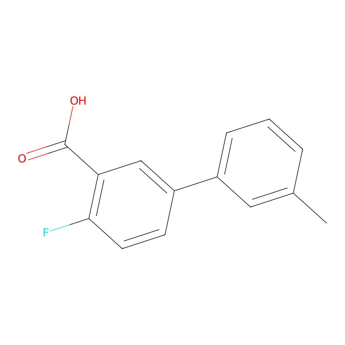 2-Fluoro-5-(3-methylphenyl)benzoic acid molecular structure, CAS 1184124-24-0