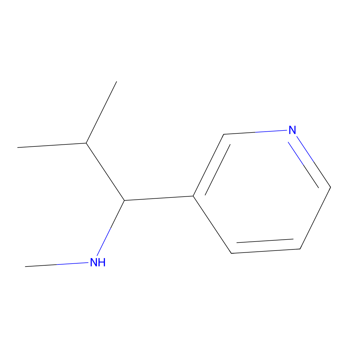 Methyl[2-methyl-1-(pyridin-3-yl)propyl]amine molecular structure, CAS 1184125-38-9