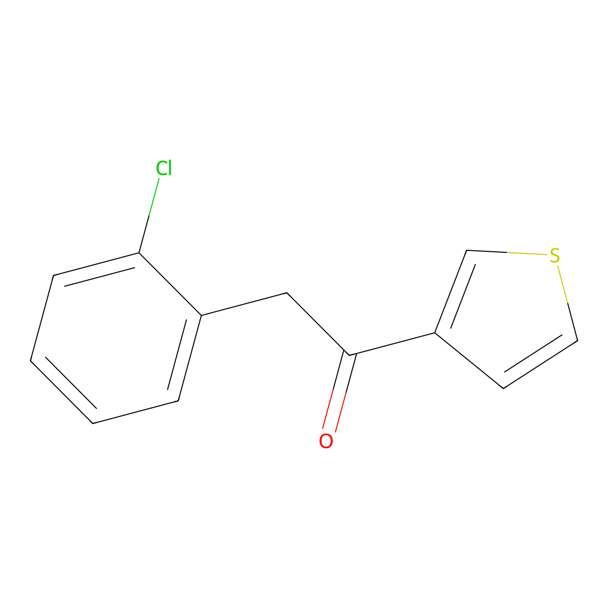 2-(2-Chlorophenyl)-1-(thiophen-3-yl)ethan-1-one molecular structure, CAS 1184126-27-9