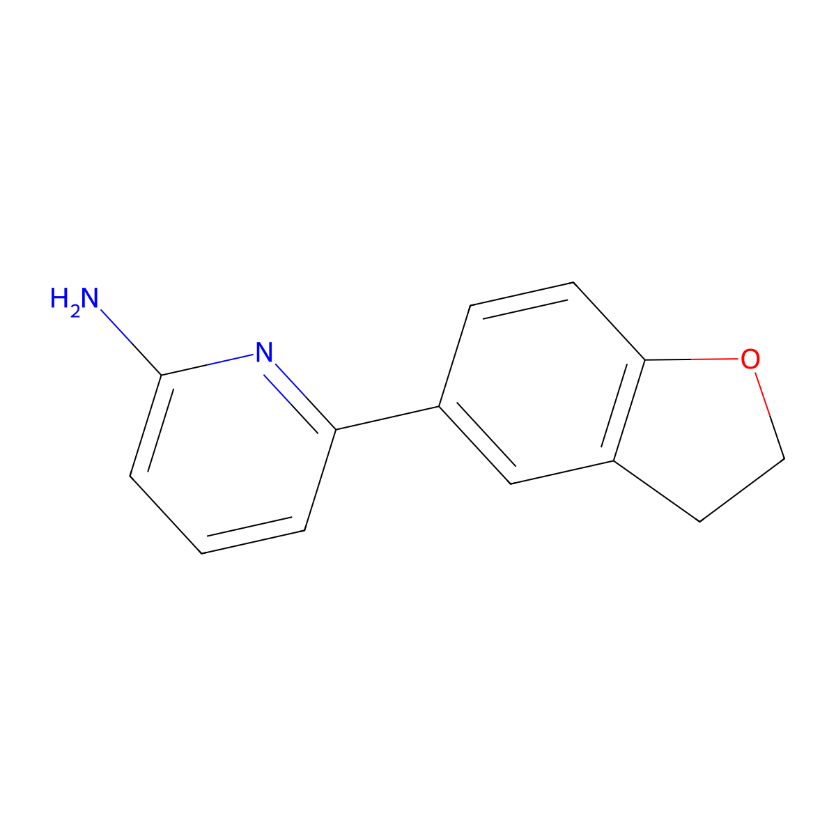 6-(2,3-Dihydro-1-benzofuran-5-yl)pyridin-2-amine molecular structure, CAS 1184129-25-6