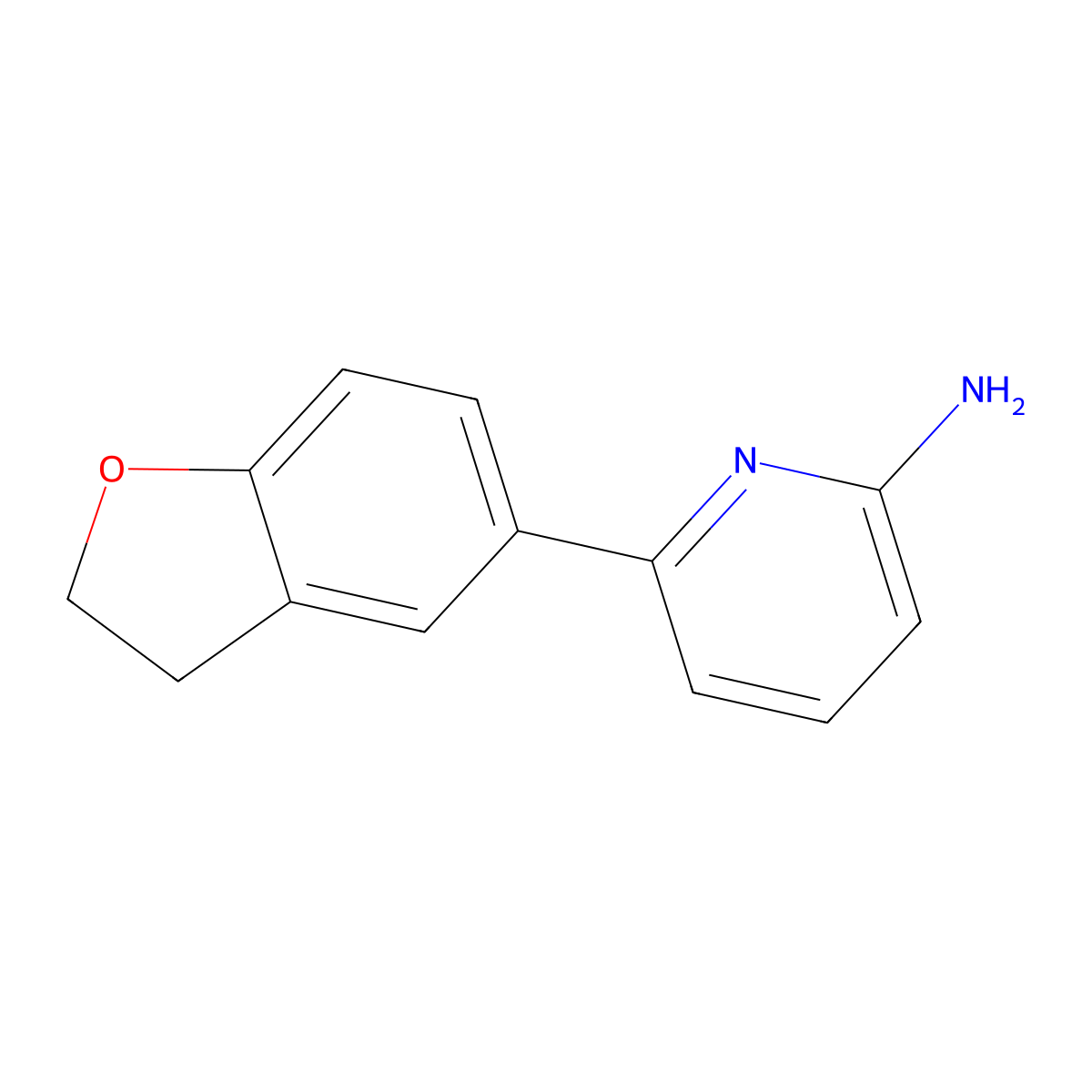 6-(2,3-Dihydro-1-benzofuran-5-yl)pyridin-2-amine molecular structure, CAS 1184129-25-6