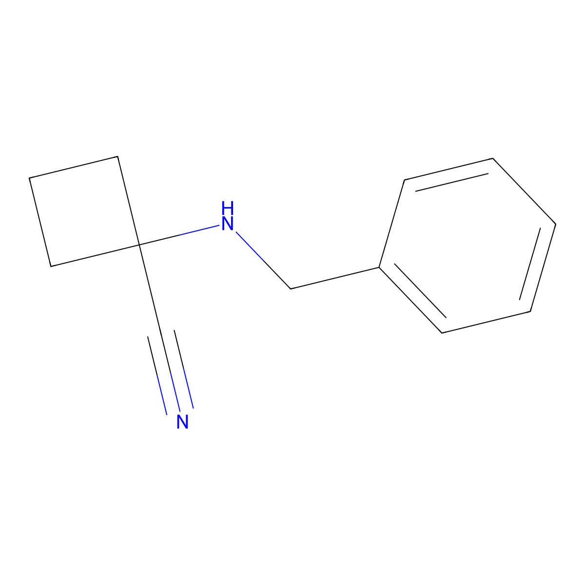 1-(Benzylamino)cyclobutane-1-carbonitrile molecular structure, CAS 1184134-16-4