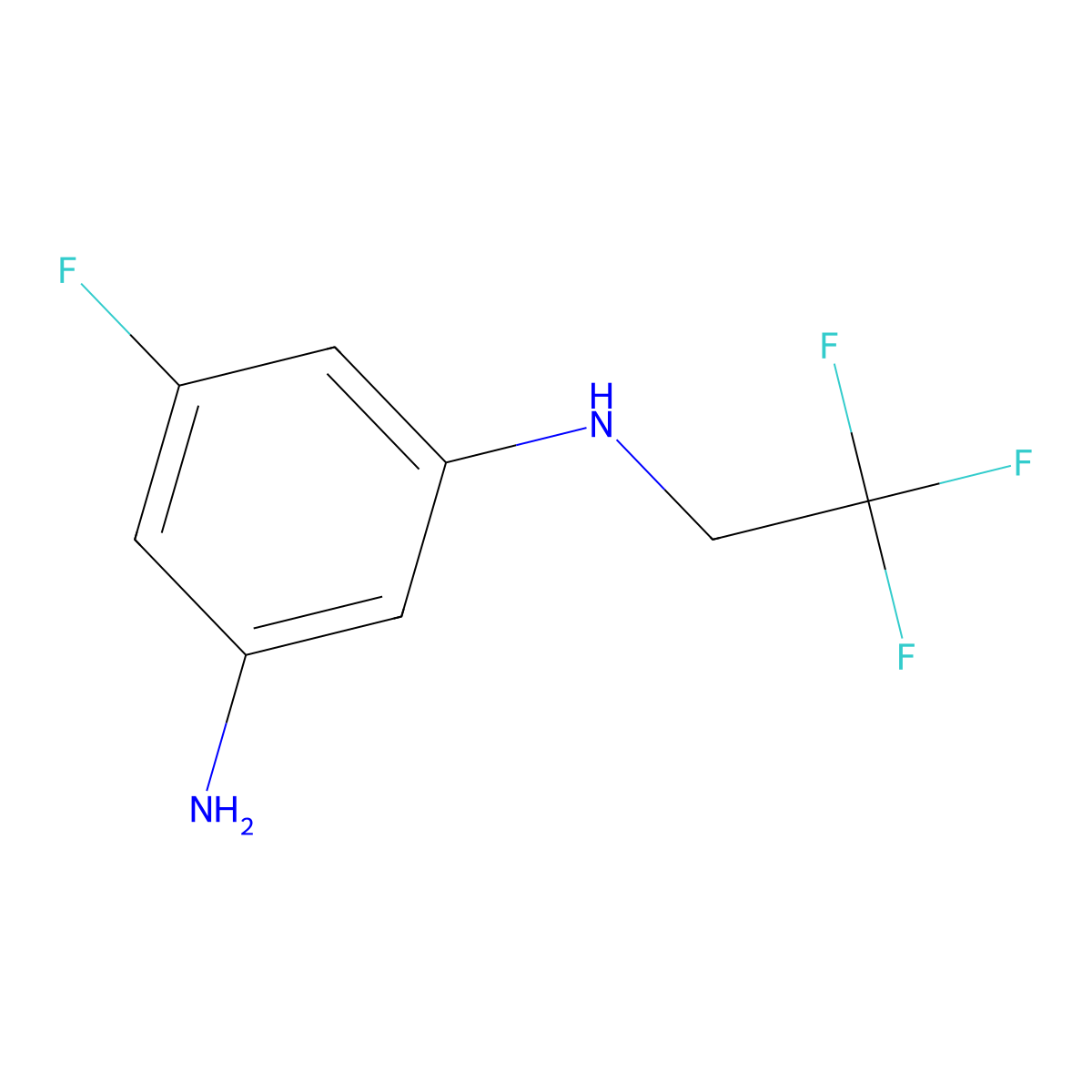 5-fluoro-N1-(2,2,2-trifluoroethyl)benzene-1,3-diamine molecular structure, CAS 1184135-28-1