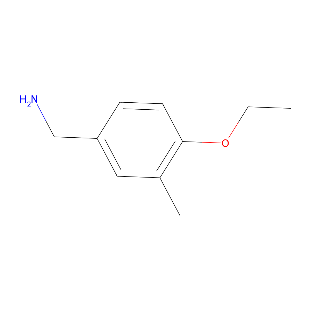 (4-Ethoxy-3-methylphenyl)methanamine molecular structure, CAS 1184137-77-6