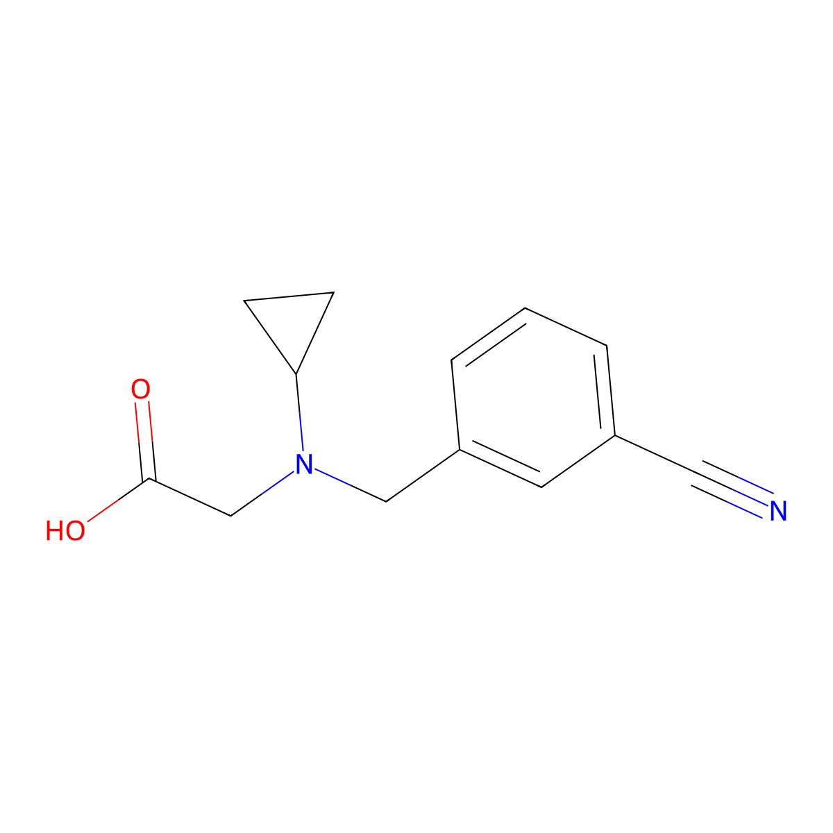 [(3-Cyano-benzyl)-cyclopropyl-amino]-acetic acid molecular structure, CAS 1184140-78-0