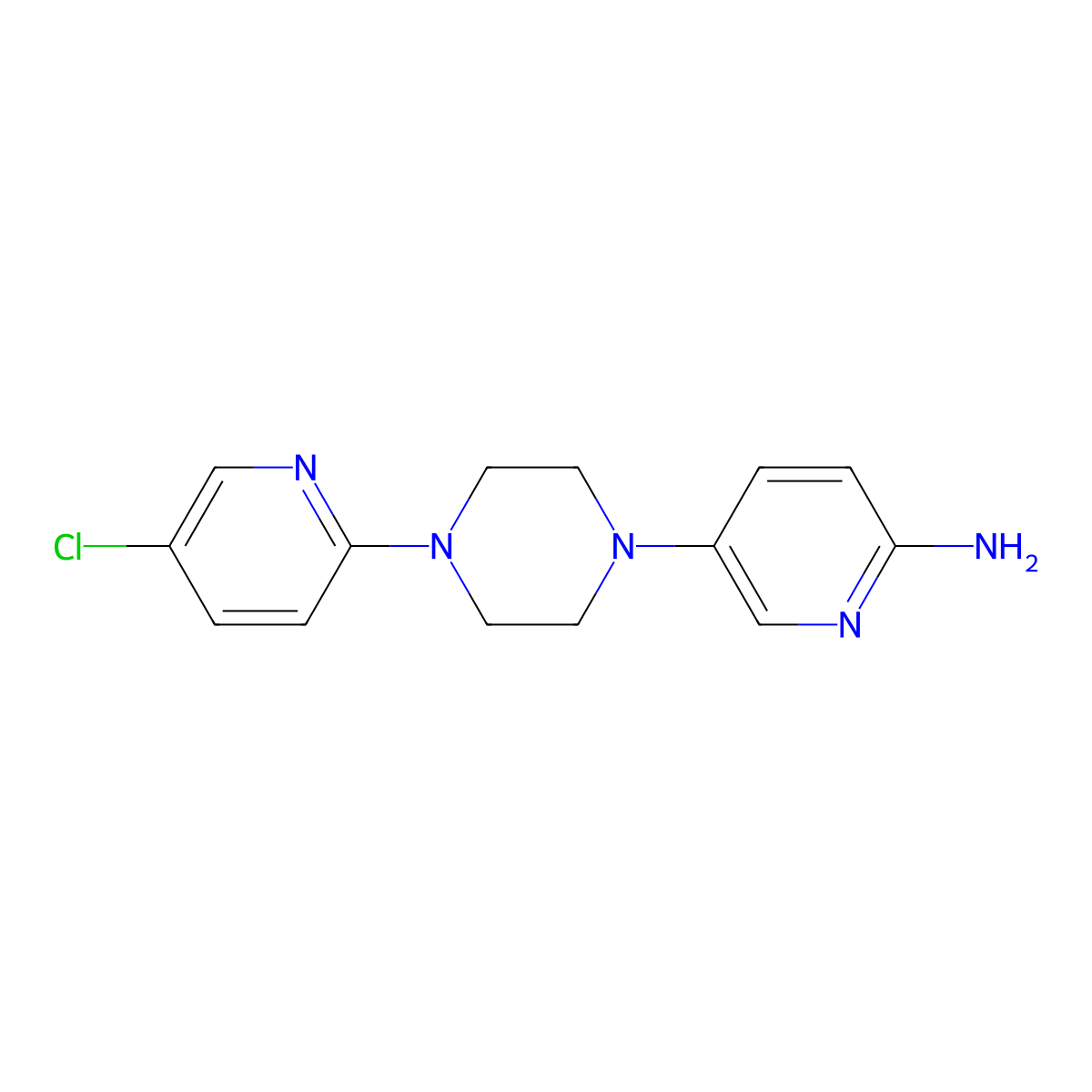 5-(4-(5-Chloropyridin-2-yl)piperazin-1-yl)pyridin-2-amine molecular structure, CAS 1184142-66-2