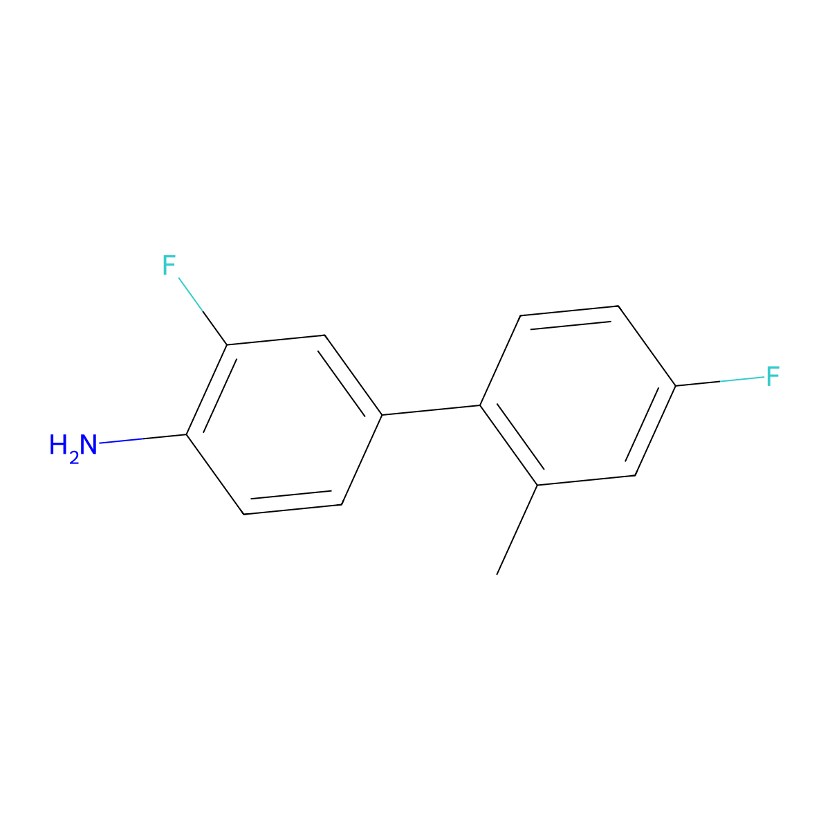 3,4'-Difluoro-2'-methyl[1,1'-biphenyl]-4-amine molecular structure, CAS 1184145-11-6