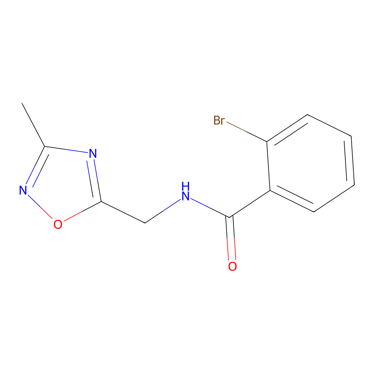 2-bromo-N-[(3-methyl-1,2,4-oxadiazol-5-yl)methyl]benzamide molecular structure, CAS 1184145-55-8