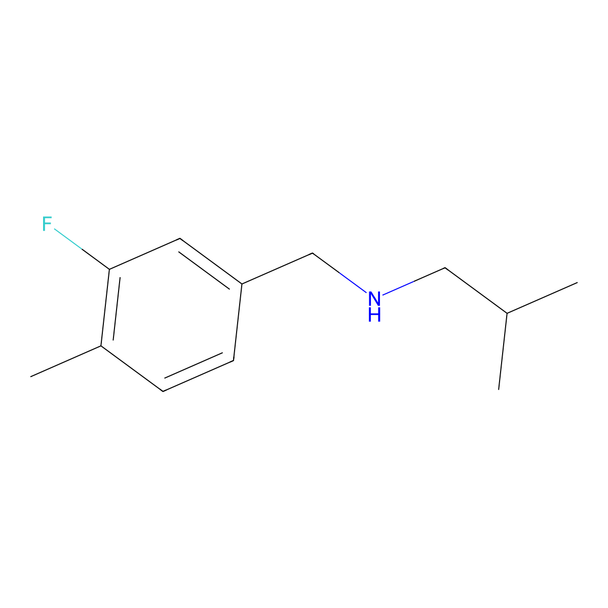 [(3-Fluoro-4-methylphenyl)methyl](2-methylpropyl)amine molecular structure, CAS 1184149-72-1