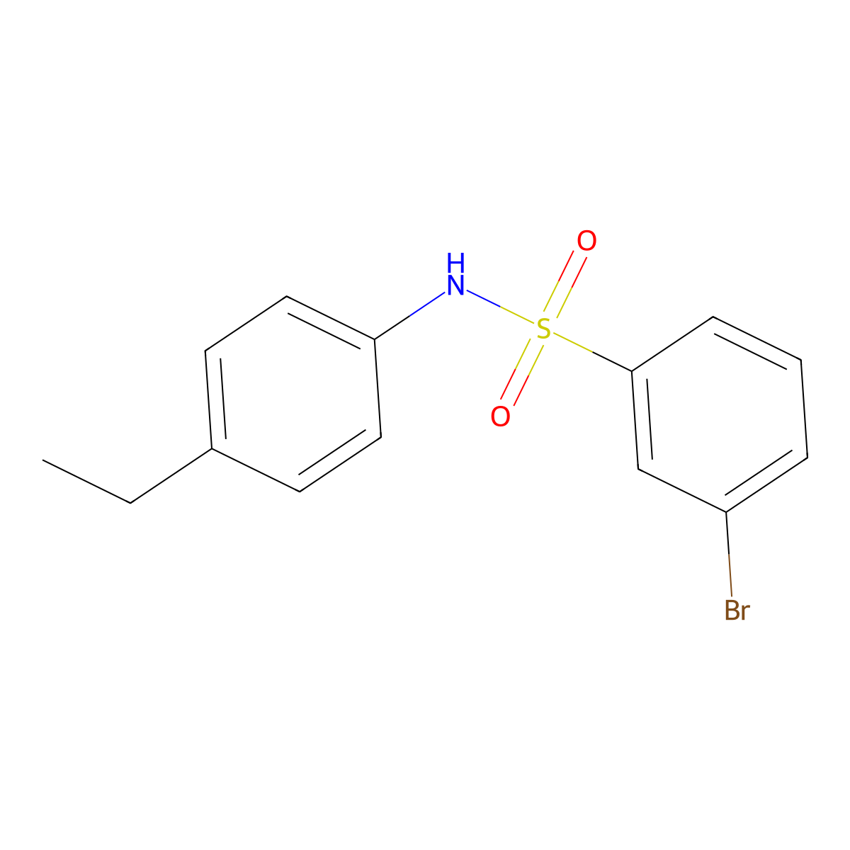 3-bromo-N-(4-ethylphenyl)benzenesulfonamide molecular structure, CAS 1184149-76-5