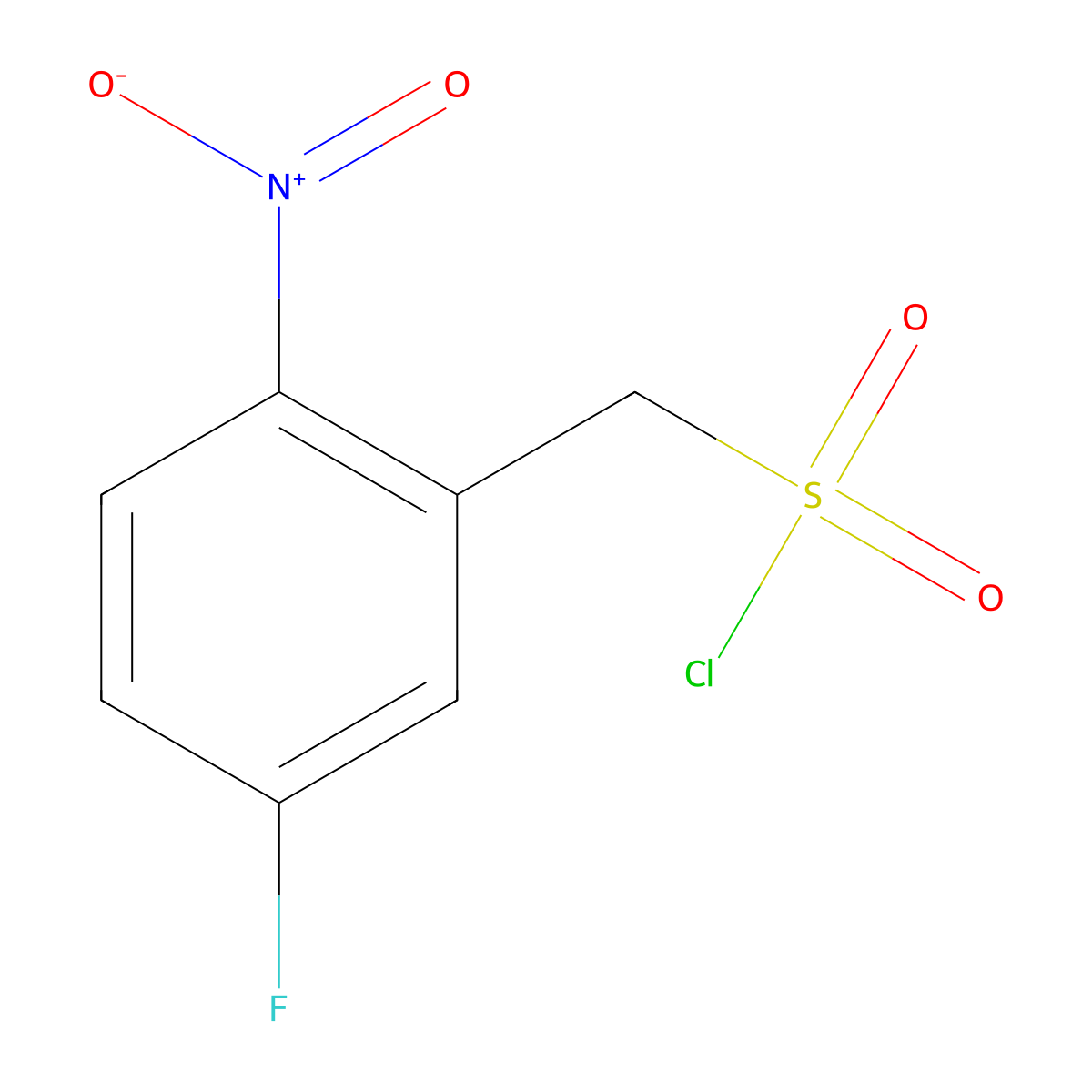 (5-Fluoro-2-nitrophenyl)methanesulfonyl chloride molecular structure, CAS 1184150-93-3