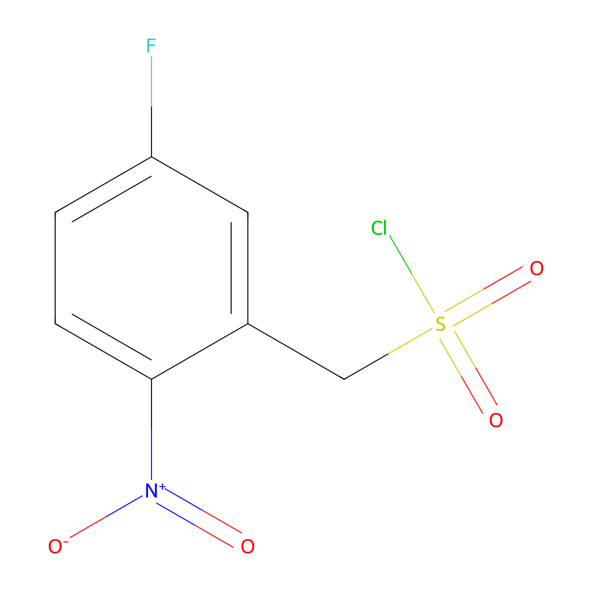 (5-Fluoro-2-nitrophenyl)methanesulfonyl chloride molecular structure, CAS 1184150-93-3