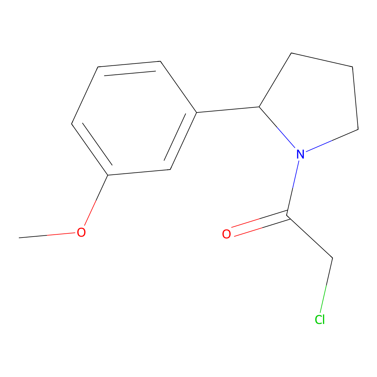 2-Chloro-1-(2-(3-methoxyphenyl)pyrrolidin-1-yl)ethan-1-one molecular structure, CAS 1184155-18-7