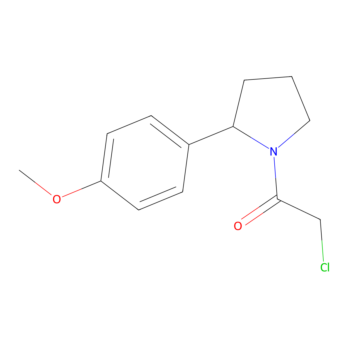 2-Chloro-1-(2-(4-methoxyphenyl)pyrrolidin-1-yl)ethan-1-one molecular structure, CAS 1184158-54-0