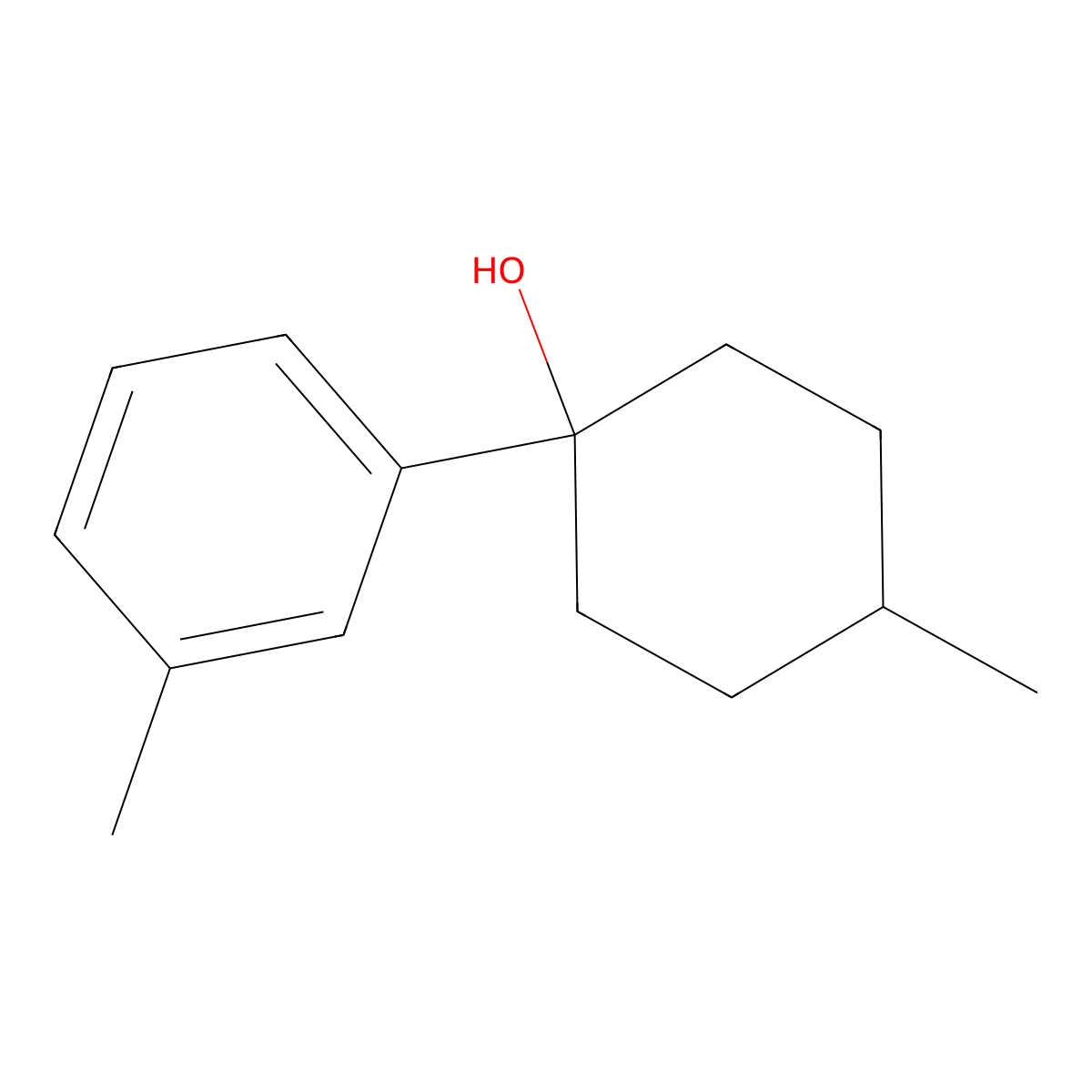 4-Methyl-1-(3-methylphenyl)cyclohexan-1-ol molecular structure, CAS 1184159-92-9