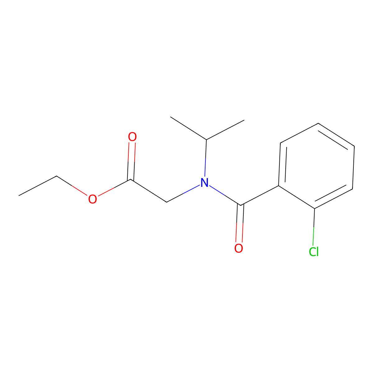 Ethyl 2-[(2-chlorobenzoyl)-propan-2-ylamino]acetate molecular structure, CAS 1184160-74-4