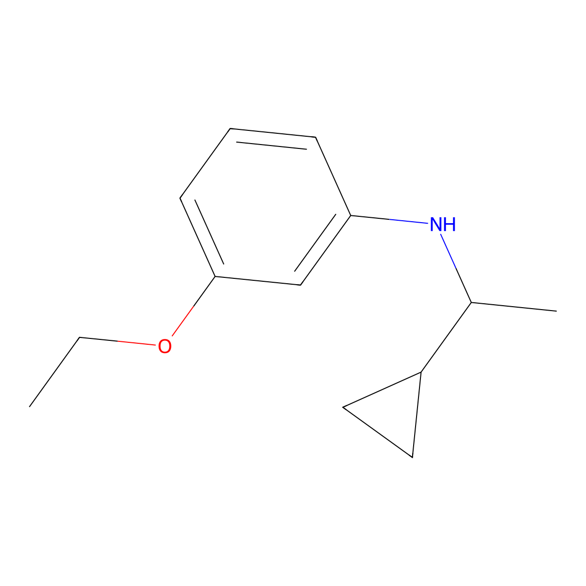 N-(1-cyclopropylethyl)-3-ethoxyaniline molecular structure, CAS 1184160-89-1