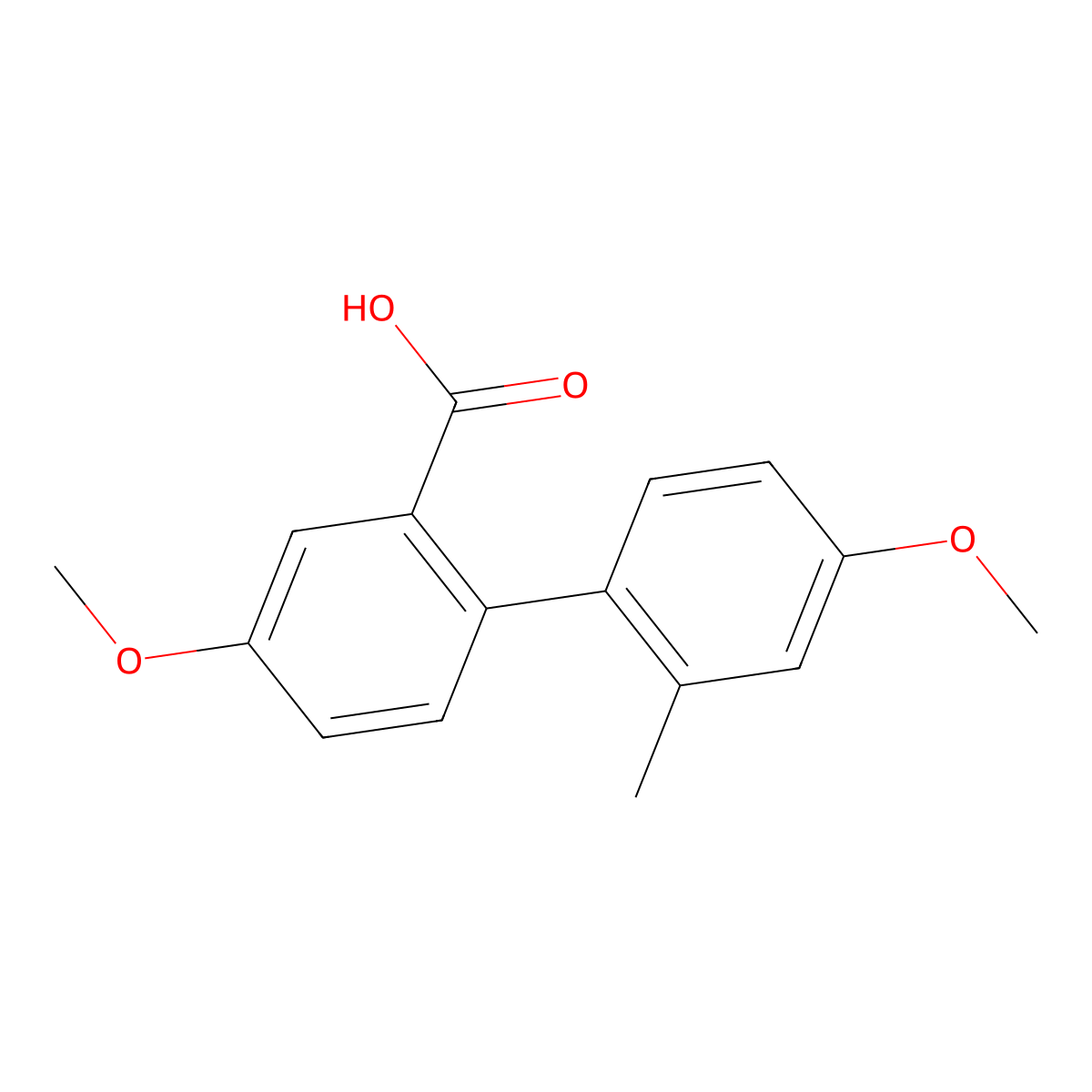 2-(4-Methoxy-2-methylphenyl)-5-methoxybenzoic acid molecular structure, CAS 1184162-32-0