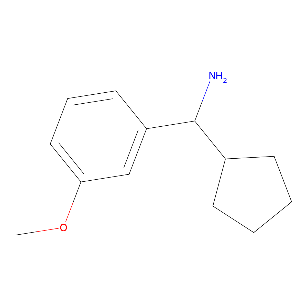 Cyclopentyl(3-methoxyphenyl)methanamine molecular structure, CAS 1184164-69-9
