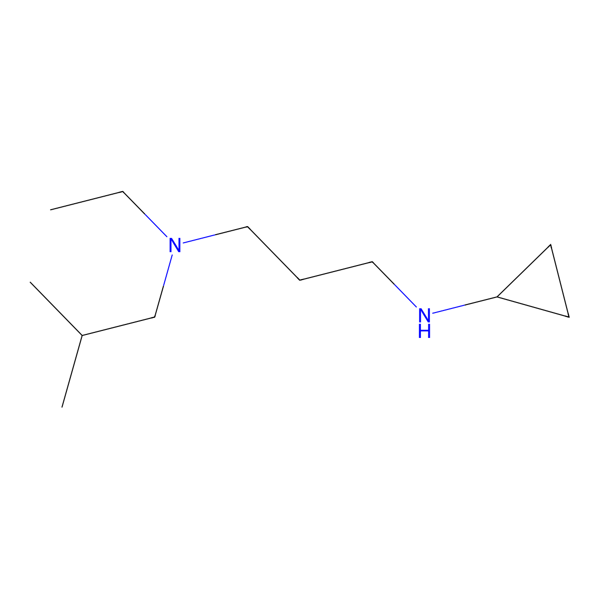 N-{3-[ethyl(2-methylpropyl)amino]propyl}cyclopropanamine molecular structure, CAS 1184165-38-5