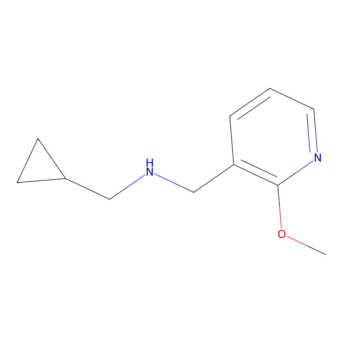(Cyclopropylmethyl)[(2-methoxypyridin-3-yl)methyl]amine molecular structure, CAS 1184165-50-1