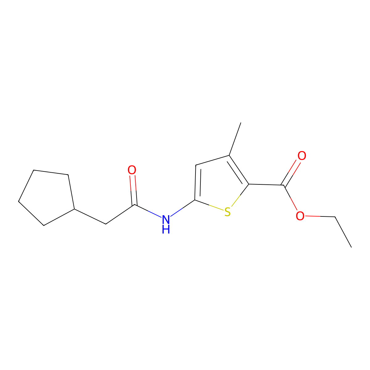 Ethyl 5-(2-cyclopentylacetamido)-3-methylthiophene-2-carboxylate molecular structure, CAS 1184168-86-2