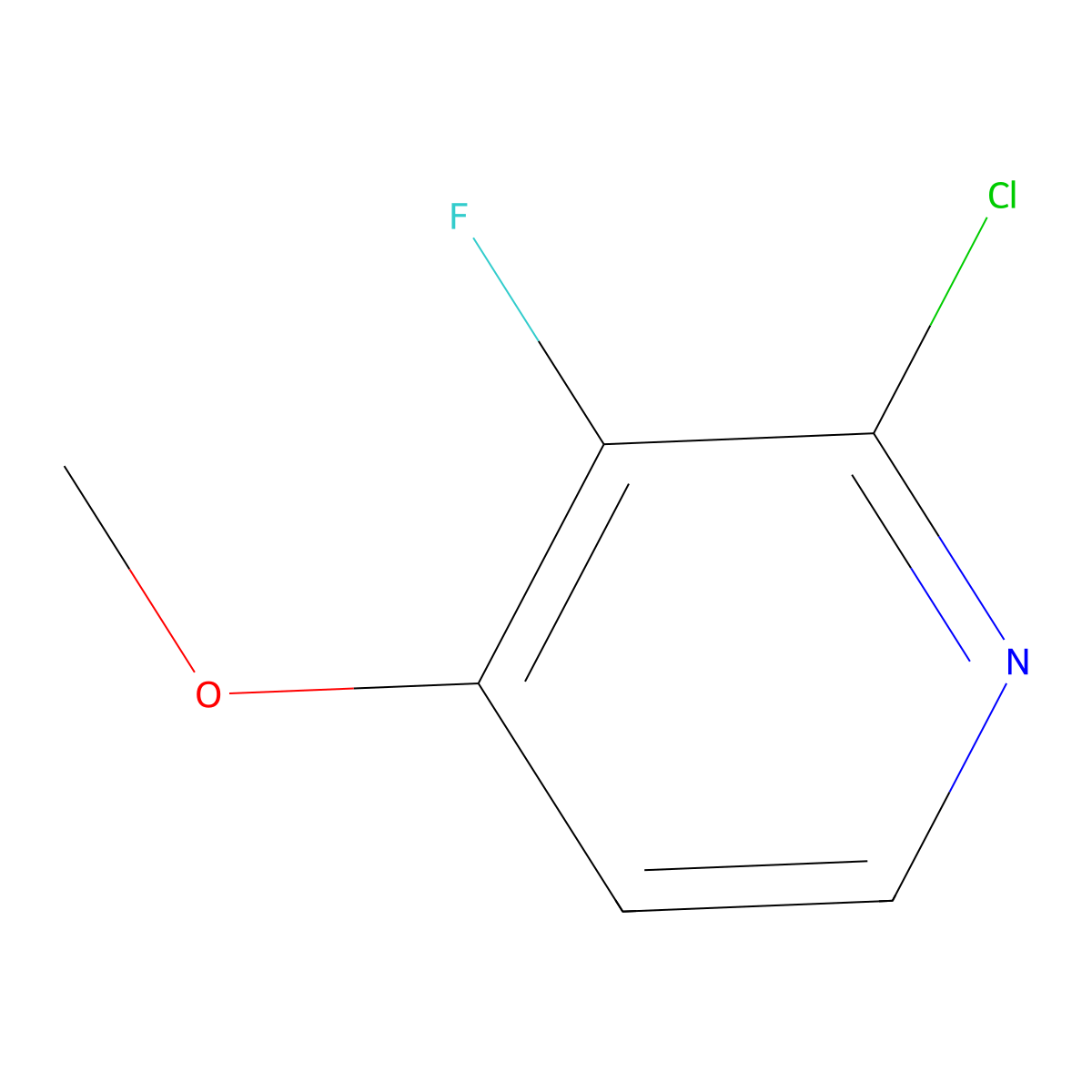 2-Chloro-3-fluoro-4-methoxypyridine molecular structure, CAS 1184172-10-8