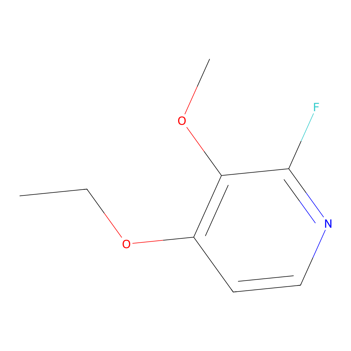 Pyridine, 4-ethoxy-2-fluoro-3-methoxy- molecular structure, CAS 1184172-43-7