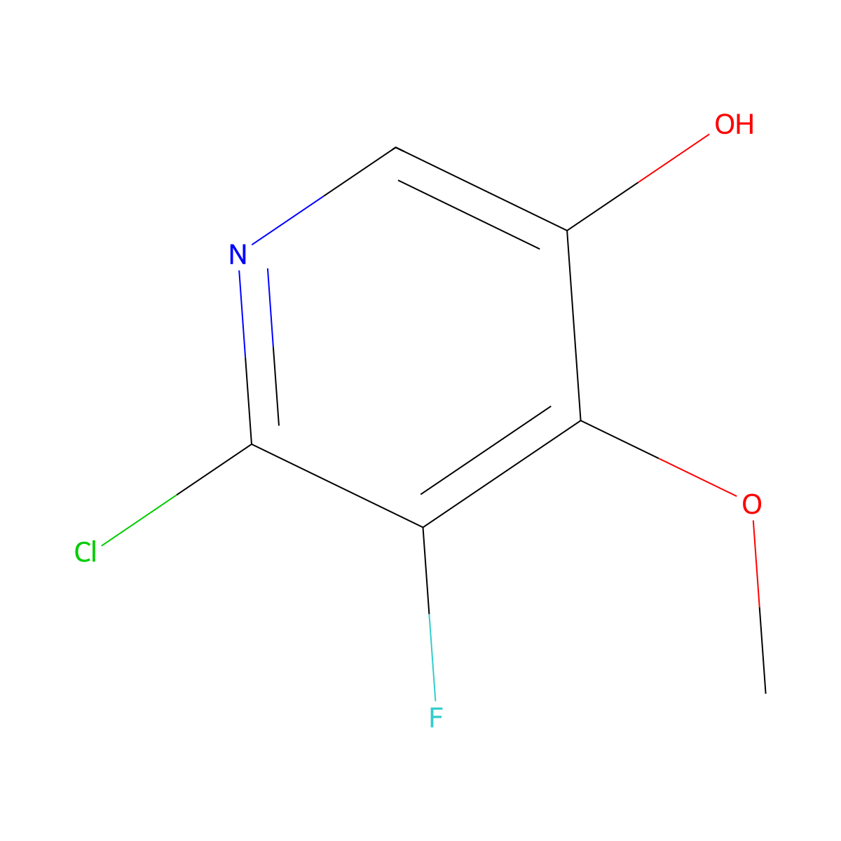 3-Pyridinol, 6-chloro-5-fluoro-4-methoxy- molecular structure, CAS 1184172-47-1