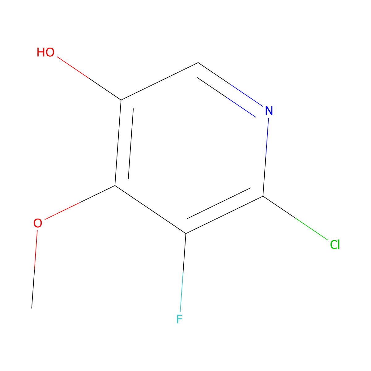 3-Pyridinol, 6-chloro-5-fluoro-4-methoxy- molecular structure, CAS 1184172-47-1