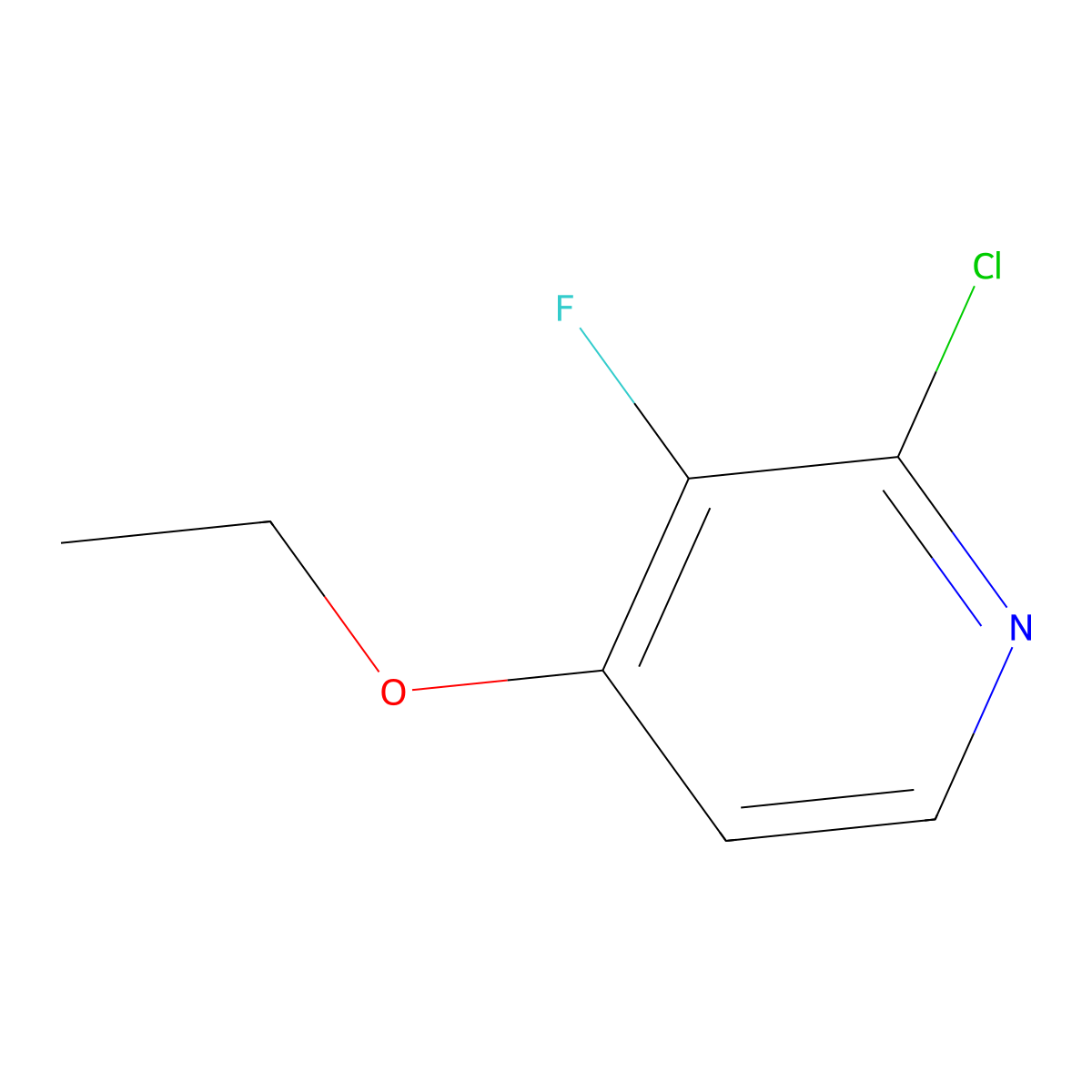 2-Chloro-4-ethoxy-3-fluoropyridine molecular structure, CAS 1184172-58-4