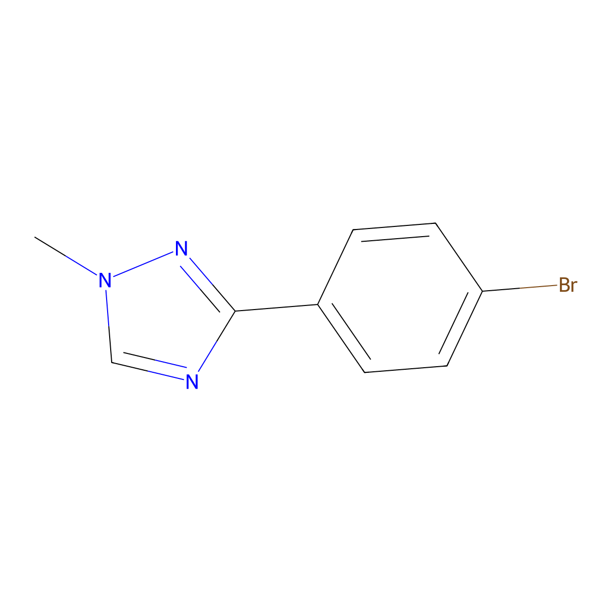 3-(4-bromophenyl)-1-methyl-1H-1,2,4-triazole molecular structure, CAS 1184174-04-6