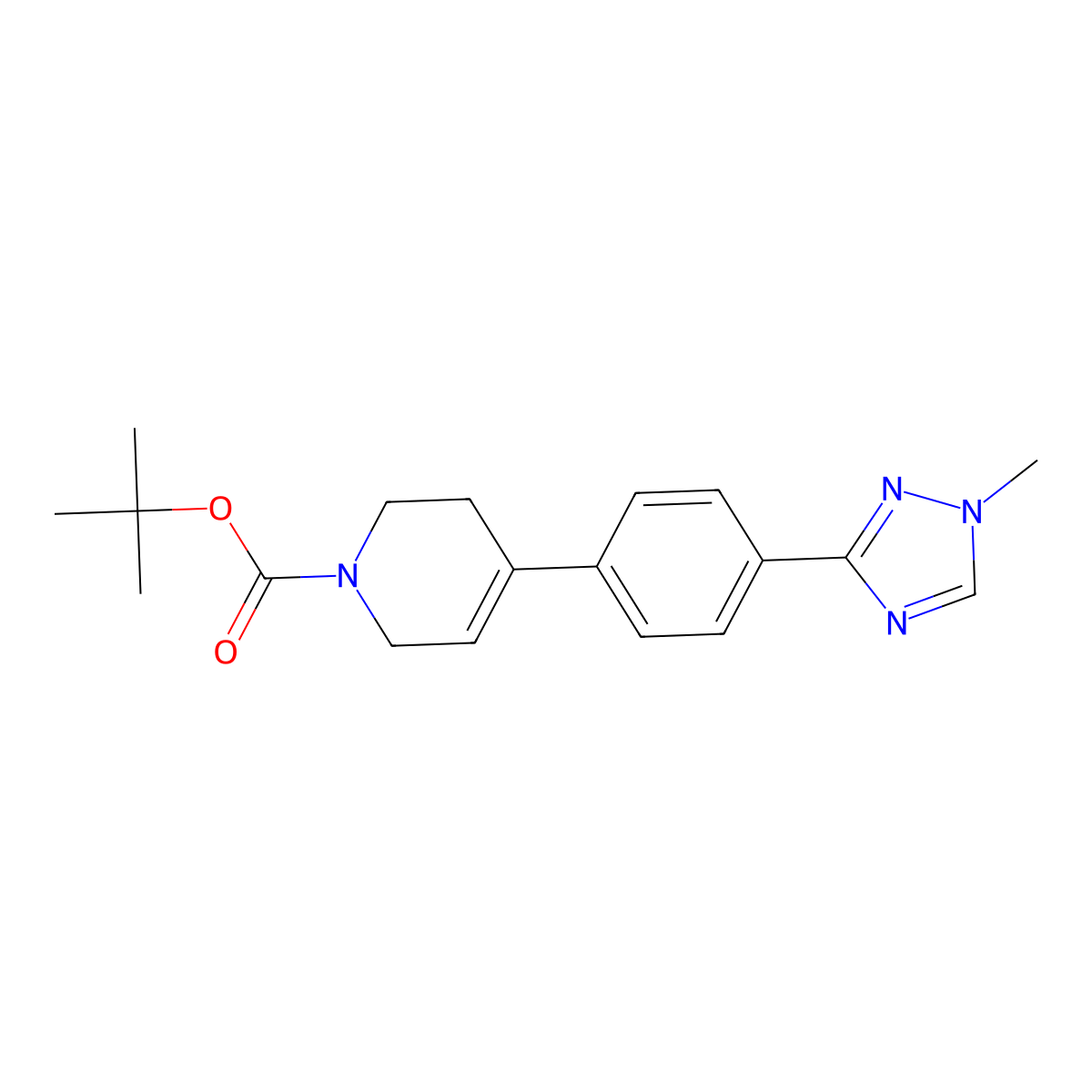 Tert-butyl 4-(4-(1-methyl-1H-1,2,4-triazol-3-YL)phenyl)-3,6-dihydropyridine-1(2H)-carboxylate molecular structure, CAS 1184174-05-7