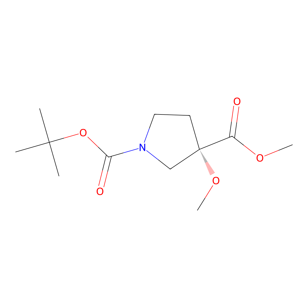 (S)-1-tert-Butyl 3-methyl 3-methoxypyrrolidine-1,3-dicarboxylate molecular structure, CAS 1184174-08-0