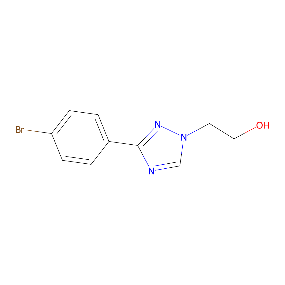 2-(3-(4-Bromophenyl)-1H-1,2,4-triazol-1-yl)ethanol molecular structure, CAS 1184174-47-7