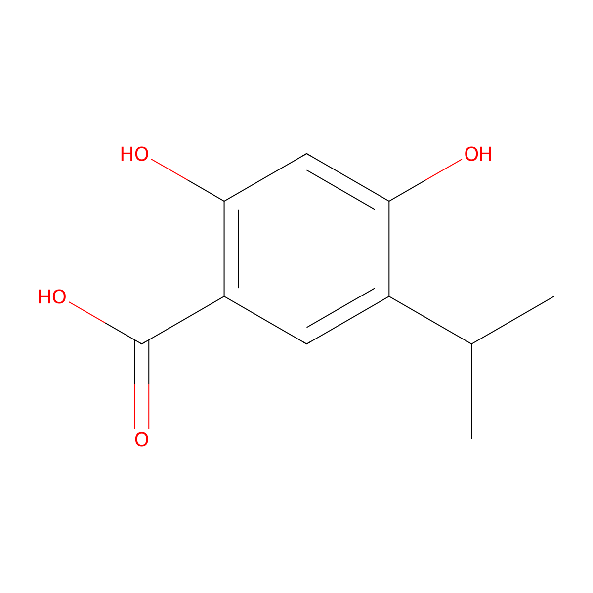 2,4-Dihydroxy-5-(propan-2-yl)benzoic acid molecular structure, CAS 1184181-48-3