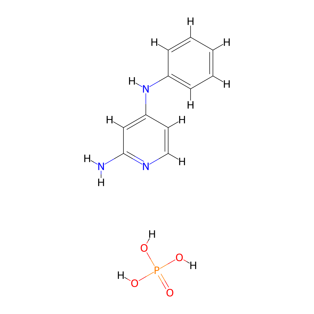 N4-Phenyl-2,4-pyridinediamine phosphate molecular structure, CAS 1184185-05-4