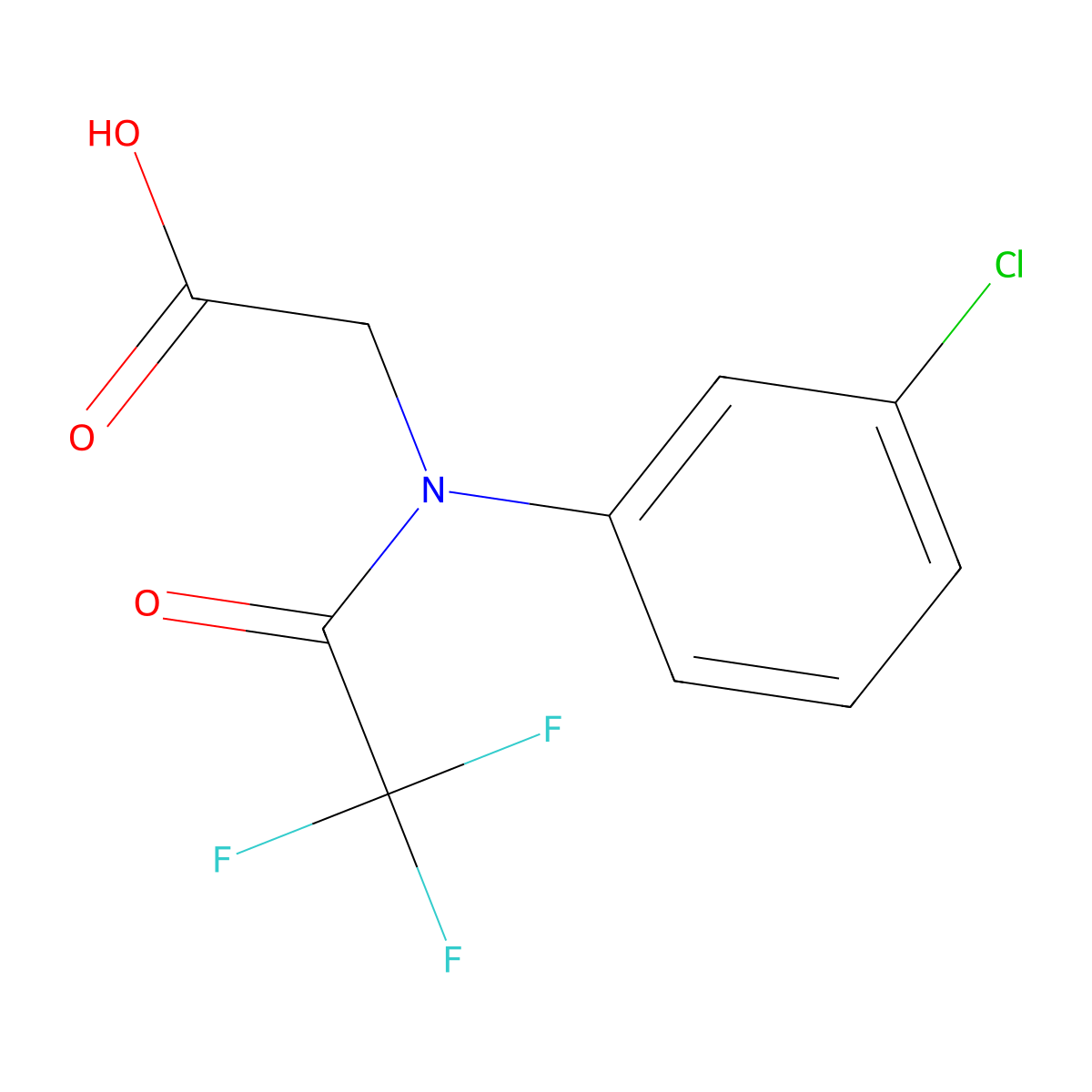 2-[N-(3-chlorophenyl)-2,2,2-trifluoroacetamido]acetic acid molecular structure, CAS 1184188-21-3