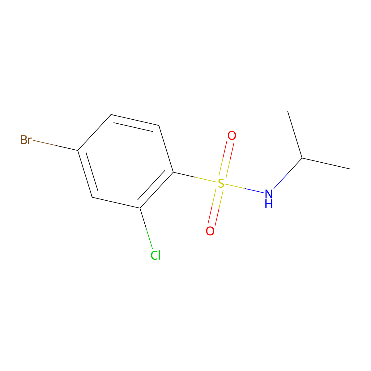 4-Bromo-2-chloro-N-isopropylbenzenesulfonamide molecular structure, CAS 1184192-52-6