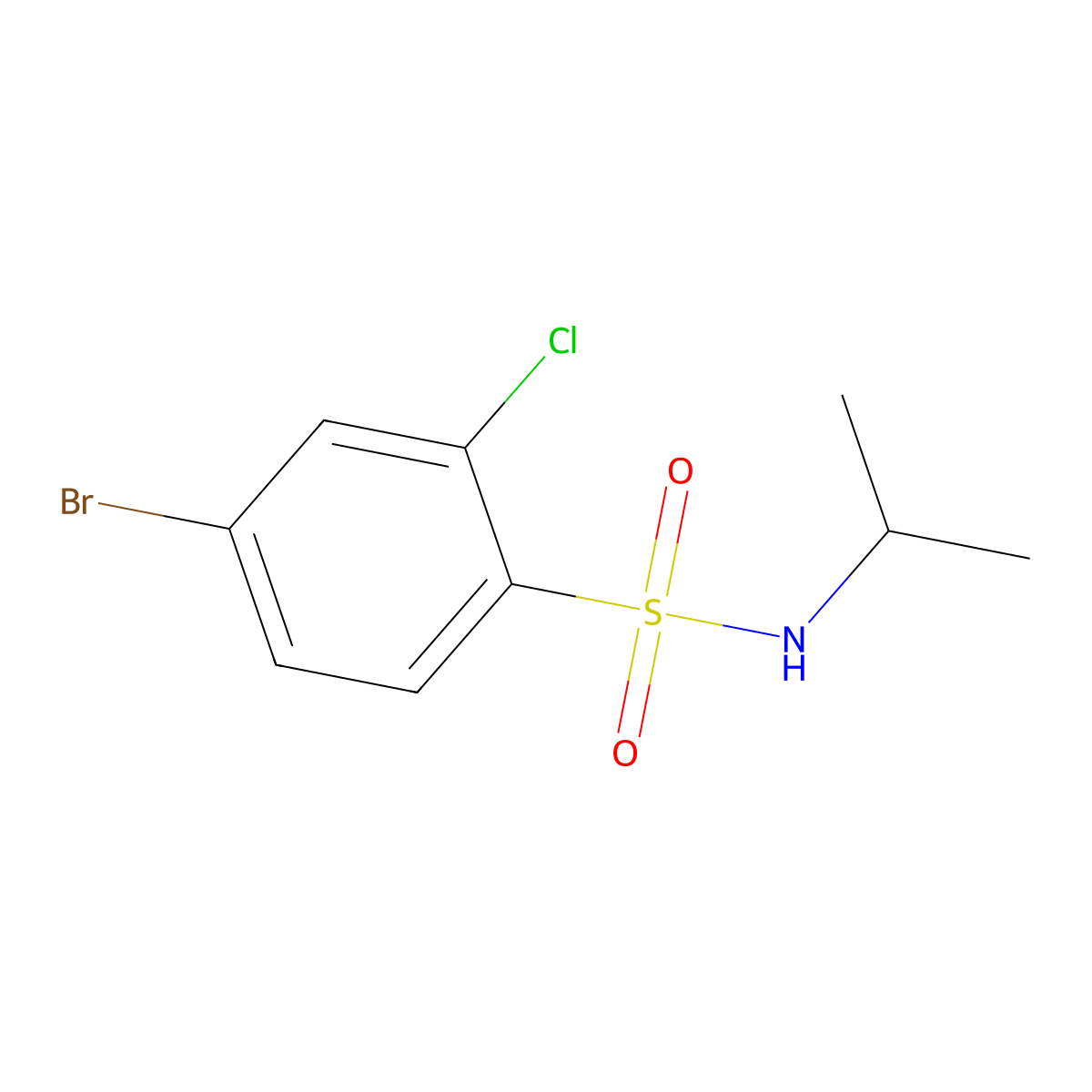 4-Bromo-2-chloro-N-isopropylbenzenesulfonamide molecular structure, CAS 1184192-52-6