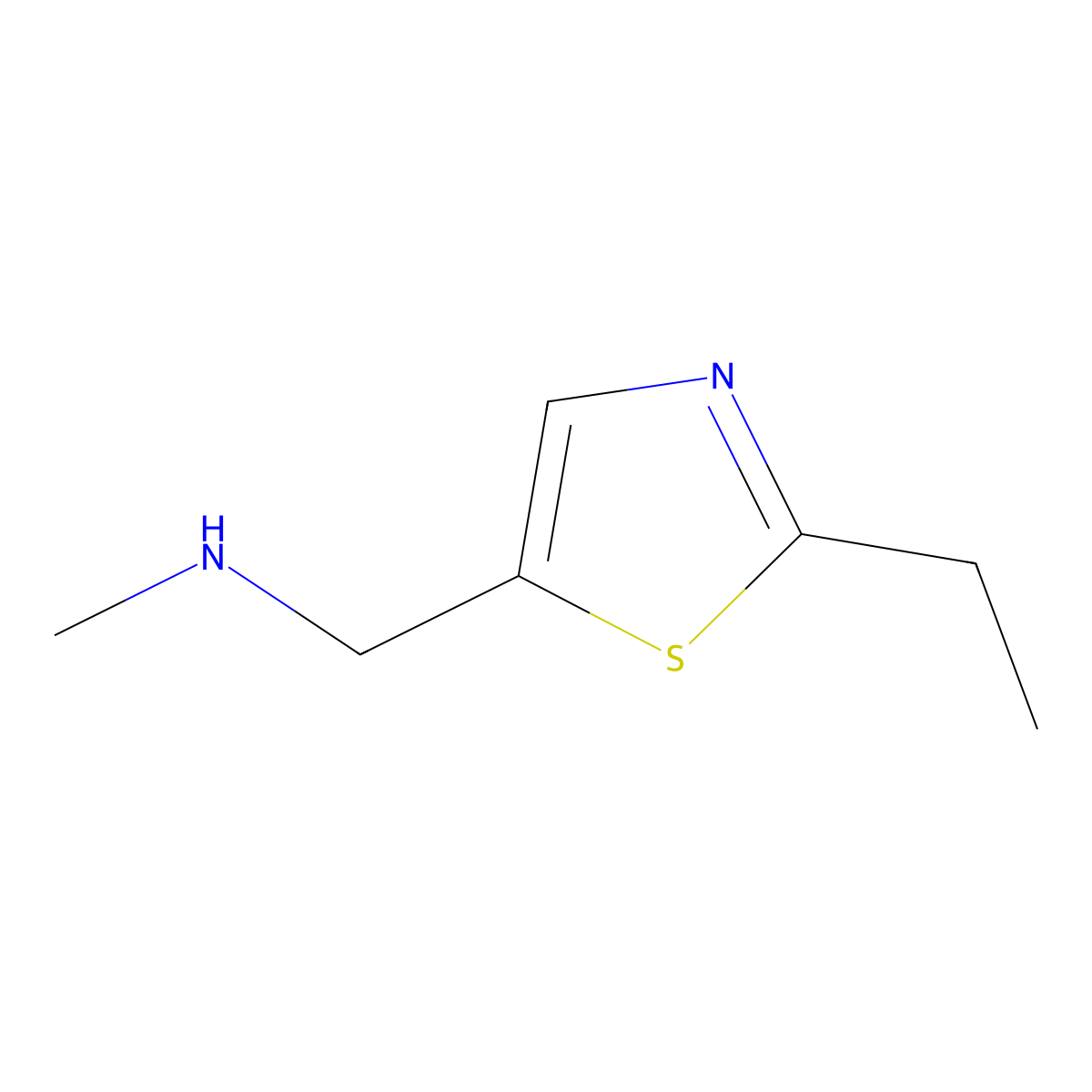 [(2-Ethyl-1,3-thiazol-5-yl)methyl](methyl)amine molecular structure, CAS 1184195-56-9