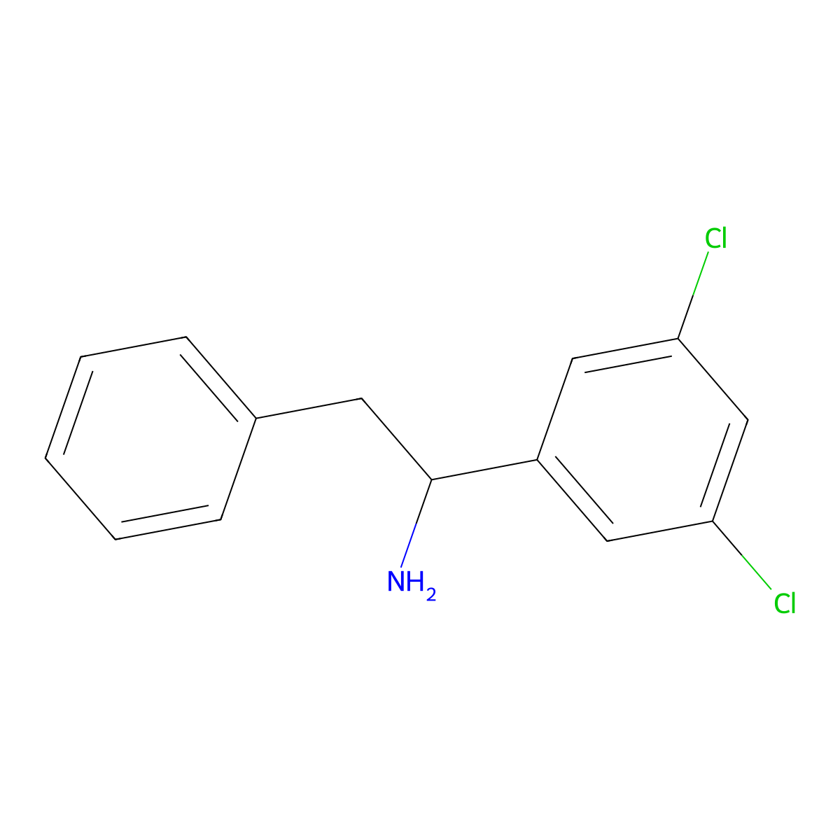 1-(3,5-Dichlorophenyl)-2-phenylethan-1-amine molecular structure, CAS 1184204-11-2