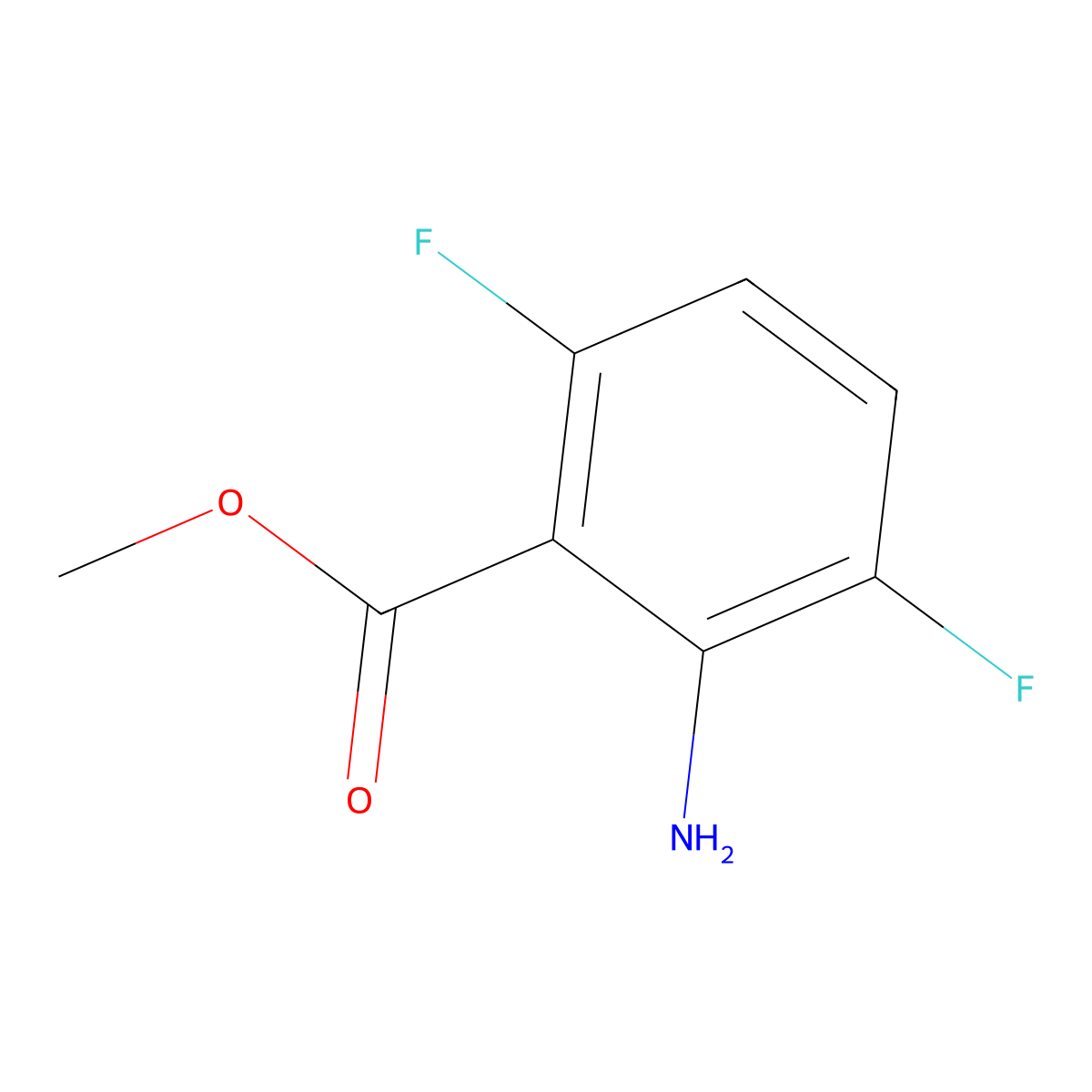 Methyl 2-amino-3,6-difluorobenzoate molecular structure, CAS 1184204-30-5